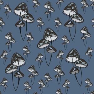 Collections woodland whispers blue mushrooms cw04
